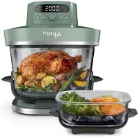 Ninja AS090EUGN, heteluchtfriteuse, 5,7 liter, geschikt voor 6 personen, vrijstaand, groen, met knoppen, draaiknoppen