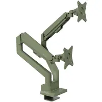 AROZZI Alzare Neo Dubbele Monitor Arm - Gasfeder - Kabelbeheer - 17" tot 34" - Bosgroen