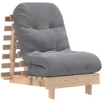 vidaXL Futon slaapbank met matras 60x206x11 cm massief grenenhout