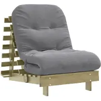 vidaXL Futon slaapbank met matras 70x206x11 cm geïmpregneerd hout