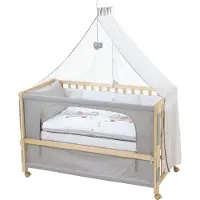 Roba Room Bed Co-sleeper Natuur Jumbotwins | Maat: 60x120 cm