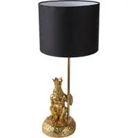Clayre & Eef Bureaulamp Aap Ø 23x45 cm Goudkleurig Zwart Kunststof