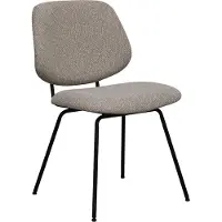 Label51 Eetkamerstoel Ravenna - Naturel - Boucle - Zwart Metalen Frame