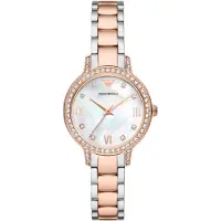 Giorgio Armani Emporio AR11499 Cleo Mother of Pearl Dial Two Tone Ladies Watch