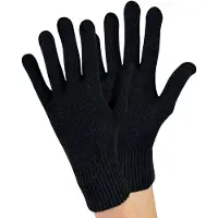 Sock Snob Dames gebreide thermo wolmix magische handschoenen - Zwart