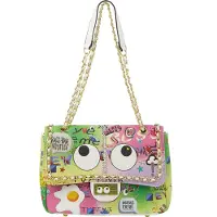 Mymo Schoudertas 'Pop Eyetheme' lichtgeel / lichtgroen / rosa / wit