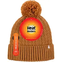 Heat Holder - Thermische muts voor dames met pompon - Mosterd