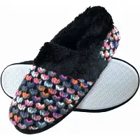 Dunlop - Dames Schattige Fluffy Pluche Winter Warme Luxe Comfort Gehaakte Huisslippers