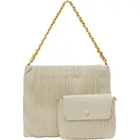 Faina Schoudertas beige / goud