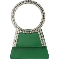 Faina Clutch groen / zilver / transparant