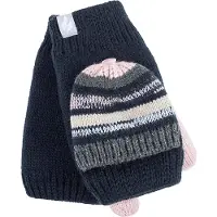 Heat Holder - Thermisch gebreide convertorhandschoen voor dames - Blauw / Roze