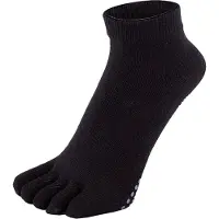 TOETOE - Heren & Dames Yoga / Pilates Antislip Vochtregulerende Lage Teen Sokken - Zwart