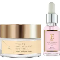 Erth Skin London Rose Blossom Glow Gezichtsolie + Vitamine C Bio Brightening Moisturizer 1 St