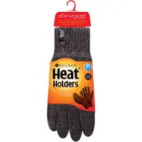 Heat Holder - Gebreide handschoenen met fleecevoering voor heren - Grijs