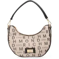 John Richmond Schoudertas beige / goud / zwart
