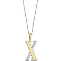 Ti sento Dames Hanger - 925 zilver - Letter X - Zirkonia met geel verguld - 6840ZY_X