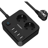 Voomy Power S2 - 4 USB-A &amp; 2 EU - Zwart