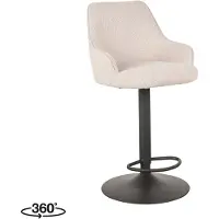 Label51 Barkruk fender naturel boucle 42 x 40cm set van 2