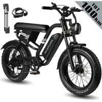 Maxtron MAX10 Elektrische Fiets – 20×4.0 Inch Fatbike – 48V 13.5Ah Accu – Actieradius tot 100 km – Mechanische Schijfremmen – Stadsfiets – Max. Belastbaar 120 kg – Zwart