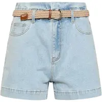 Smashed Lemon Korte broek met riem en hoge taille |