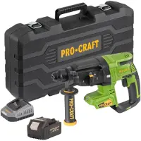 Procraft PHA40bb-c accu-boorhamer 20 V 2,6 J SDS plus borstelloos + 1x accu 4,0 Ah + oplader + koffer