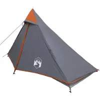 vidaXL Backpacking Tent Grijs en Oranje 222 x 85 x 125 cm