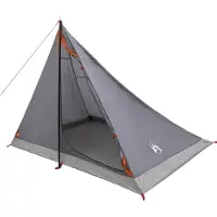 vidaXL Backpacking Tent Grijs en Oranje 4-persoons