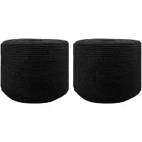 vidaXL Touw 2 pcs Zwart Katoen