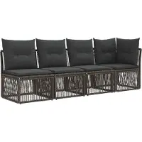 vidaXL Tuinbank Set 10 st Grijs poly rattan