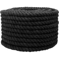 vidaXL Katoenen Touw 20 mm 50 m Zwart 100% katoen
