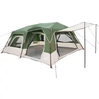 vidaXL Directe Tent Groen 10-persoons 185T Polyester met PU Coating