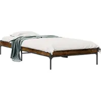 vidaXL Bedframe Rook Eik 80 x 200 cm Bewerkt hout