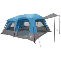 vidaXL Directe Tent Blauw 10-persoons 185T Polyester met PU Coating