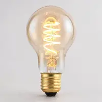 LumenXL Dimbare E27 spiraal filament lamp, 4,5W, 2700K , amber glas Ø60