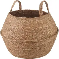 vidaXL Plantenpot met handvatten Naturel Ø 45 x 36 cm 100% Zeegras
