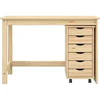 vidaXL Bureau en rolkast set MOSS 2 pcs Bruin