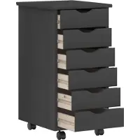 vidaXL Bureau en rolkast set MOSS 2 pcs Grijs