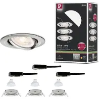 Paulmann inbouwspot NOVA, ijzer, 8 cm, draaibaar, 827 stepdim 3x dimbaar, alu / grijs / zink, Woon-/ Eetkamer, Aluminium, Modern