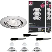 Paulmann inbouwspot BASE ijzer Ø9 cm 4,9 W 827 draaibaar 3-staps dimbaar BASE,, alu / grijs / zink, Woon-/ Eetkamer, metaal, Modern