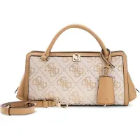 GUESS Handtas Audrey Petit Monogramme, beige, met logo