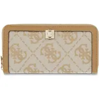 GUESS portemonnee Audrey Logo SLG Zip Around Wallet Beige Logo veelkleurig