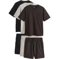 Next Pyjama kort lichtbeige / bruin / zwart