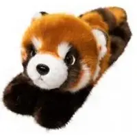 Lean Toys Pluche rode panda mascotte sleutelhanger ring karabijnhaak 13 cm