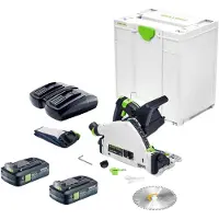 Festool TSC 55 KEB-Basic accu-invalzaag 18 / 36 V 160 mm borstelloos + 2x accu 4,0 Ah + dubbele lader + Systainer