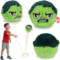 Sarcia.eu TY MARVEL Hulk Knuffelbal, stuiterend knuffeltje, BEANIE BOUNCERS, behendigheidsspeelgoed voor kinderen 10 cm