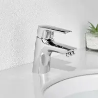 CECIPA MAX Auralum MAX Wastafelkraan Zilver - Badkamerkraan Chroom - Mengkraan Warm en Koud - Waterbesparend - Inclusief aansluitingen