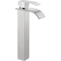 CECIPA MAX Waterval Wastafelkraan - Hoge Badkamerkraan Geborsteld RVS - Mengkraan Verhoogd - Voor Komwastafel - Inclusief 60cm Slangen