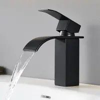 Auralum Max Cecipa MAX Waterval Kraan Badkamer - Mat Zwart - Incl. 50cm PEX Slangen - Montagegat 32-35mm