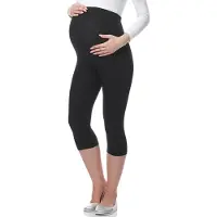 Be Mammy Dames Leggings - Zwangerschapskleding - Capri - Viscose - BE-Leggings-03 - Zwart - 3XL