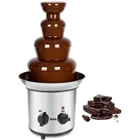 Dd Chocoladefontein - Chocoladefondue met 4 Levels - Chocolade Fontein - Zilver - 37cm x 22cm x 43cm